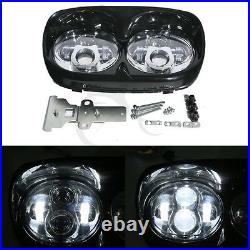 80W moto Hi/Lo faisceau double phare LED pour Harley Davidson Touring Road Glide