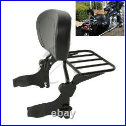 Barre Sissy dossier noir et porte-bagages pour Harley Davidson Touring