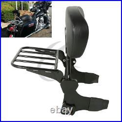 Barre Sissy dossier noir et porte-bagages pour Harley Davidson Touring