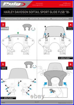 Écran Touring Puig OEM Faring Fumé Harley Davidson Softail Sport Glide 18-24