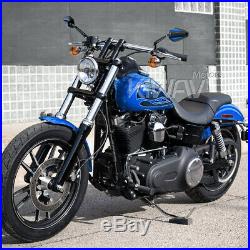 Rétroviseur Achilles 3D noir bleu pliable pour Harley chopper cruiser touring