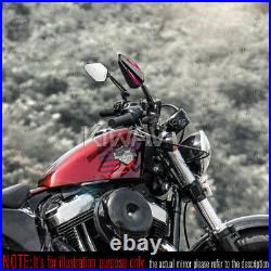Rétroviseur Achilles noir + rouge réglable pour Harley chopper cruiser touring