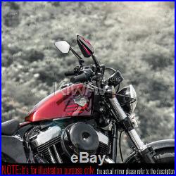 Rétroviseur Achilles noir + rouge réglable pour Harley chopper cruiser touring