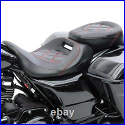Selle moto Craftride RH3 pour Harley Davidson Touring 09-22 noir-rouge