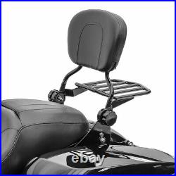 Sissy Bar avec porte bagages pour Harley Davidson Touring 09-20 noir